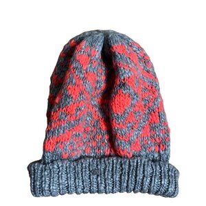 American Eagle Gray Patterned Knit Beanie